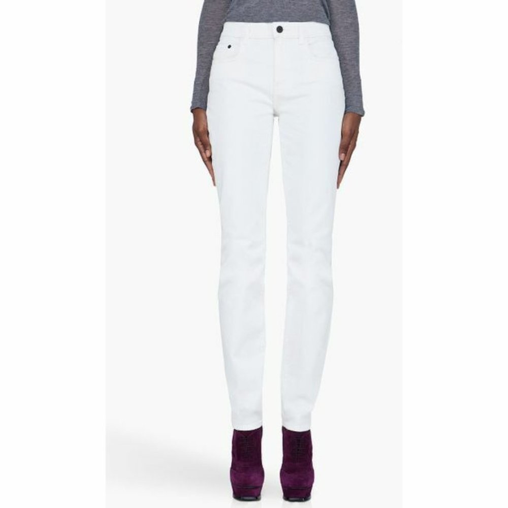 NWT - Proenza Schouler ps-j2 white denim mid-rise skinny jeans - size 28